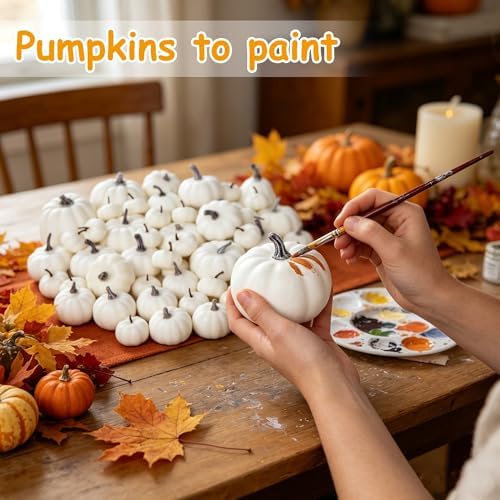 winemana 46 Pcs Artificial White Pumpkins Fall Decorations - Image 5