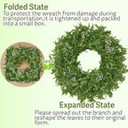 26 Inch Large Boxwoods Wreaths for Front Door Artificial Green Eucalyptus Leaves Greenery Indoor Outdoor Wreath Home Decor Porch Window Wall Farmhouse Door Decorations Spring Summer All Season - Image 6