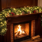 HipTree 6FT Real Touch Lighted Christmas Cedar Garland with Lights String by HipTree