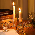 90 Pcs Clear Glass Candlestick Holders Taper Candle Holder Bulk 2.5 Inch Candle Stick Holder for Table Centerpiece Mantel Wedding Housewarming Gift Rustic Vintage Valentines Dinning Decoration (Clear) - Image 4