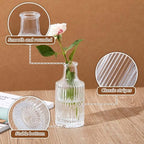 12 Sets Ribbed Glass Bud Vases for Flowers, Mini Vases Set - Image 5
