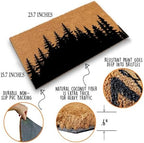 Funny Coir Doormat Tree Line Forest Landscape Front Door Mats Entryway Outdoor Mat with Heavy Duty Front Porch Welcome Mats Entry Natural Coir Brown Prank Novelty Gift Outdoor Mat 23.7x15.7 inch - Image 4