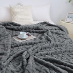 Aganear Fleece Throw Blanket for Bed Couch 90"x108" Grey - Image 5