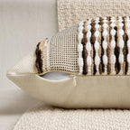 ANRODUO Boho Decorative Pillow Covers Dark Brown Stripe 20x20 Pack of 2 - Image 5