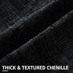 decorUhome Textured Chenille Throw Pillow Covers 26x26 Set of 2 Black - Image 2
