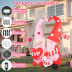 6FT Valentine’s Day Inflatable Outdoor Decorations Romantic Couple Gnomes with Heart “Love” & “Kiss” LED Lights Blow Up Lawn Ornament Wedding Anniversary Engagement Party Decor for Yard Garden Indoor - Image 5