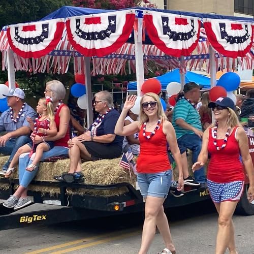 2 × 4 FT 4th of July Decorations, 4 PCS Bunting Flags Outdoor, Patriotic Fourth of July Banner, Red White and Blue American Pleated Fan Flag for Memorial Day Independence Day 250th Anniversary Decor - Image 6