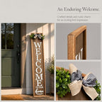 Vertical Wooden Welcome Sign for Front Porch Standing 45x9 Inch Large Wood Frame Outdoor Welcome Sign for Farmhouse Rustic Home Modern Outside Front Door Vertical Decorations(Brown) - Image 6