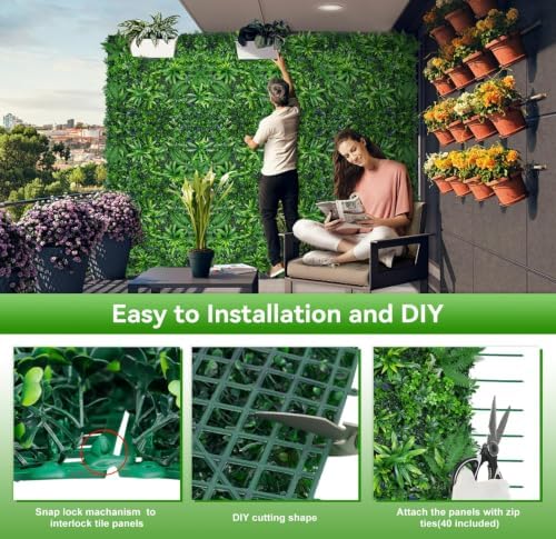 Grass Wall Panels, 60"x140"(58 sqft) Hedge Boxwood Roll Backdrop with UV-Resistant, Fake Greenery Plant Decor for Outdoor Indoor Patio Garden Backyard - Image 5