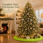 AOGU 72 Inch Faux Fur Christmas Tree Skirt Green Plush Skirt for Merry Christmas Party Christmas Tree Decoration - Image 7