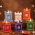 Conelist 6 Pcs Diwali Candles Tulsi Wax Diya Indian Gift Set Diwali Decor by Conelist