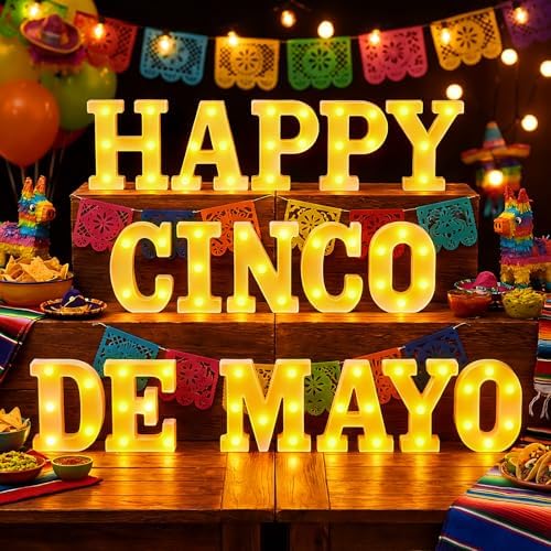 Honoson 16 Pcs Happy Cinco De Mayo Light Mexican Fiesta Party Decorations by Honoson