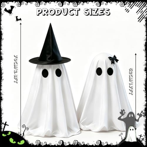Halloween Decorations Indoor, 2 Packs Spooky Light Up Ghosts - Image 2