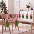 Pink Teardrop Swag 6 Pcs Christmas Cabinets Chair Ornament - Image 5