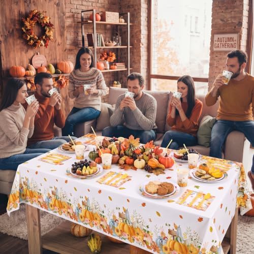 Ceenna 452 Pcs Fall Party Supplies Serve 50, Paper Plates Napkins Cups Set - Image 6