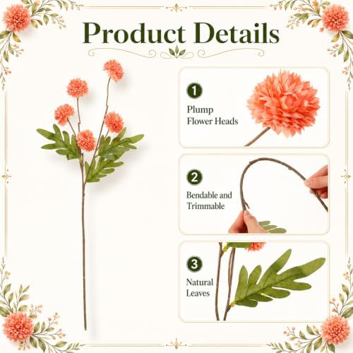 Thiccywoov 24 Pcs Fall Artificial Floral Arrangement, Faux Mum Stems - Image 5