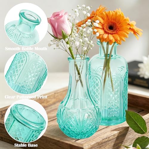 Glass Bud Vases in Bulk Small Mini Colorful Vase for Flowers 17pc - Image 4