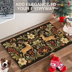 Boho Deer Floral Faux Coco Coir Doormat Door Mat 17x30 Inch - Image 3