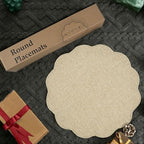 AHHFSMEI Round Faux Linen Placemats Set of 8 Heat Resistant Non-Slip Stain Proof Table Mats for Kitchen Dining Elegant Decor Place Mats (Linen Beige,8) - Image 6