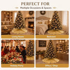 Velvet Christmas Tree Skirt Decor, 36 Inches, Scalloped Edge, Gold - Image 5