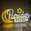 Ramadan Kareem Neon Sign, 15.7x 8.3 Inch Moon Star Led Lights USB Powered Ramadan Mubarak Neon Light for Islamic Muslim Home Windows Bedroom Party Eid Mubarak Ramadan Decoration Gifts by YYUAN
