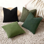 MIULEE Soft Corduroy Decorative Throw Pillow Covers Neutral Green 18x18 - Image 5