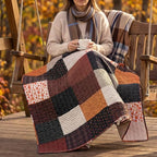 50''x66'' Fall Pumpkin Quilted Throw Blanket Autumn Patchwork - Image 4