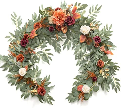 Ling's moment Terracotta Artificial Flower Garland Fall Wedding Arch 6 FT by LingsMoment