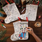 Zhanmai 24 Pcs Color Your Own Christmas Stocking Kit, Grinchy - Image 3