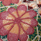 Lightnpro Flower Beaded Placemats Round, Rustic Farmhouse Hand Beaded Floral Placemats to Decorate Christmas Xmas Wedding Family Party Thanksgiving Dinner Table Décor - 13 Inch - Maroon Combo - Image 5