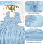 30 Pack Baby Blue Cheesecloth Table Runner 17 x 108 inch Cheese Cloth Table Runners 9ft Blue Table Runner Rustic Romantic Sheer Gauze Runner for Wedding Party Baby Shower Table Decoration - Image 3