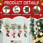OCTERIC 4Pcs Stocking Holders, Reindeer Snowman Snowflake Christmas Tree Metal Mantel Hooks, Anti-Slip Heavy Duty Solid Cast Iron Mantle Hangers Xmas Décor for Fireplace Holiday Indoor Decoration - Image 3