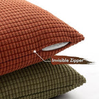 MIULEE Farmhouse Decorative Pillow Covers 20x20 Inch Set of 4 Brown Green - Image 5