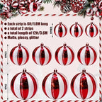 2 Pcs 6 ft Christmas Ball Ornament Garland, Candy - Image 2