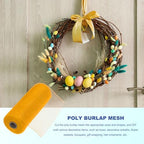 MECCANIXITY 3pcs 10 Inch Poly Burlap Mesh for Wreath, Decorative Mesh Fabric Ribbon 10 Yard for Fall Easter Christmas Flower Bow, Deep Yellow - Image 4