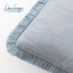Foindtower Decorative Linen Fringe Throw Pillow Covers 26×26 Inch,Sky Blue - Image 3