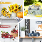 Sunflower Decor 13.4" Farmhouse Truck with 20 Magnets, White - Image 5