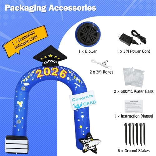 Lewondr 10FT Graduation Inflatable Outdoor Decorations Arch Class of 2026 - Image 5