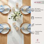 ATOSII Gulbahar Blue 100% Cotton Designer Summer Dinner Napkins, Block Print, Washable Durable Table Linen for Everyday Use Weddings Parties Outdoors I 20 X 20 Inches I Set of 4 I - Image 5
