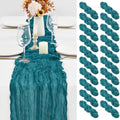 20 Pack Teal Table Runner 10Ft Cheesecloth Table Runner Boho Gauze Table Runners Romantic Long Turquoise Cheese Cloth Table Runners for Wedding Party Bridal Shower by YMHPRIDE