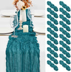 20 Pack Teal Table Runner 10Ft Cheesecloth Table Runner Boho Gauze Table Runners Romantic Long Turquoise Cheese Cloth Table Runners for Wedding Party Bridal Shower by YMHPRIDE