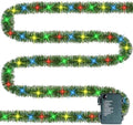 TW SHINE 30 FT Pre-Lit Christmas Garland Decorations, 100 LED Lighted Artificial Pine Garlands with 8 Modes, Green Garland for Indoor Outdoor Door Home Stairs Holiday Decor, Multi-Colored by TWSHINE