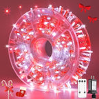 JMEXSUSS 400 LED Red and White Christmas Lights Outdoor with Remote by JMEXSUSS