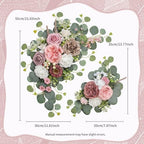 Odouzy Artificial Wedding Arch Flowers for Wedding Sign,Set of 2 for Welcome Ceremony Sign,Faux Floral Swags,Banquet and Reception Backdrop Floral Decoration (Coffee Pink) - Image 2