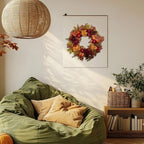 20 Inch Autumn Wreaths for Front Door Fall Wreaths for Thanksgiving & Halloween & Harvest Festival Indoor/Outdoor Fall Decorations with Apples Pomegranates Maple Leaves - Image 6