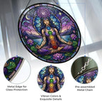 7 Chakra Yoga Meditation Stained Glass Suncatcher 7.9" - Image 2