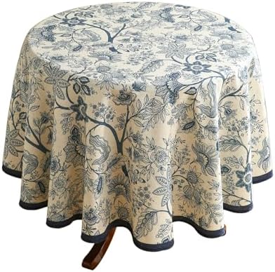 ISAENNE Designer Vintage Round Elegant Tablecloth,Diameter 55" by Isaennehomedecoration