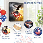 HomeifHue July 4th Patriotic Canvas Wall Art 4th of July USA Decorations American Flag Painting Picture Eagle Pictures for Wall Decor Independence Day Home Decor（F4 24x36in） - Image 4