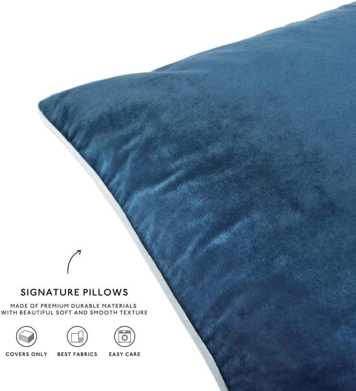 MONDAY MOOSE Decorative Throw Pillow Covers Cushion Cases, Set of 4 Soft Velvet Modern Double-Sided Designs, Mix and Match for Home Decor, Pillow Inserts Not Included (16x16 inch, Pink/Blue) - Image 6