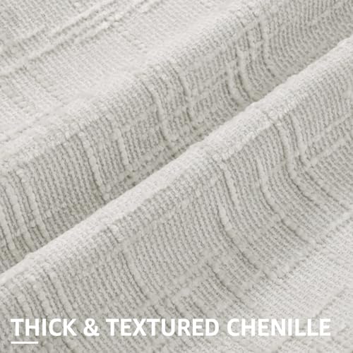 decorUhome Textured Chenille Throw Pillow Covers 26x26 Set of 2 Light Grey - Image 2